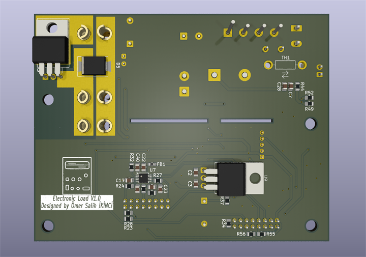 Elektronik kör yük V1 PCB tasarım ekranı dördüncü görünüm